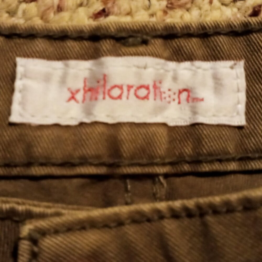 Vintage Xhilaration Women's Juniors XL Sz 15 Khaki Army Green Comfy Shorts - Picture 7 of 10